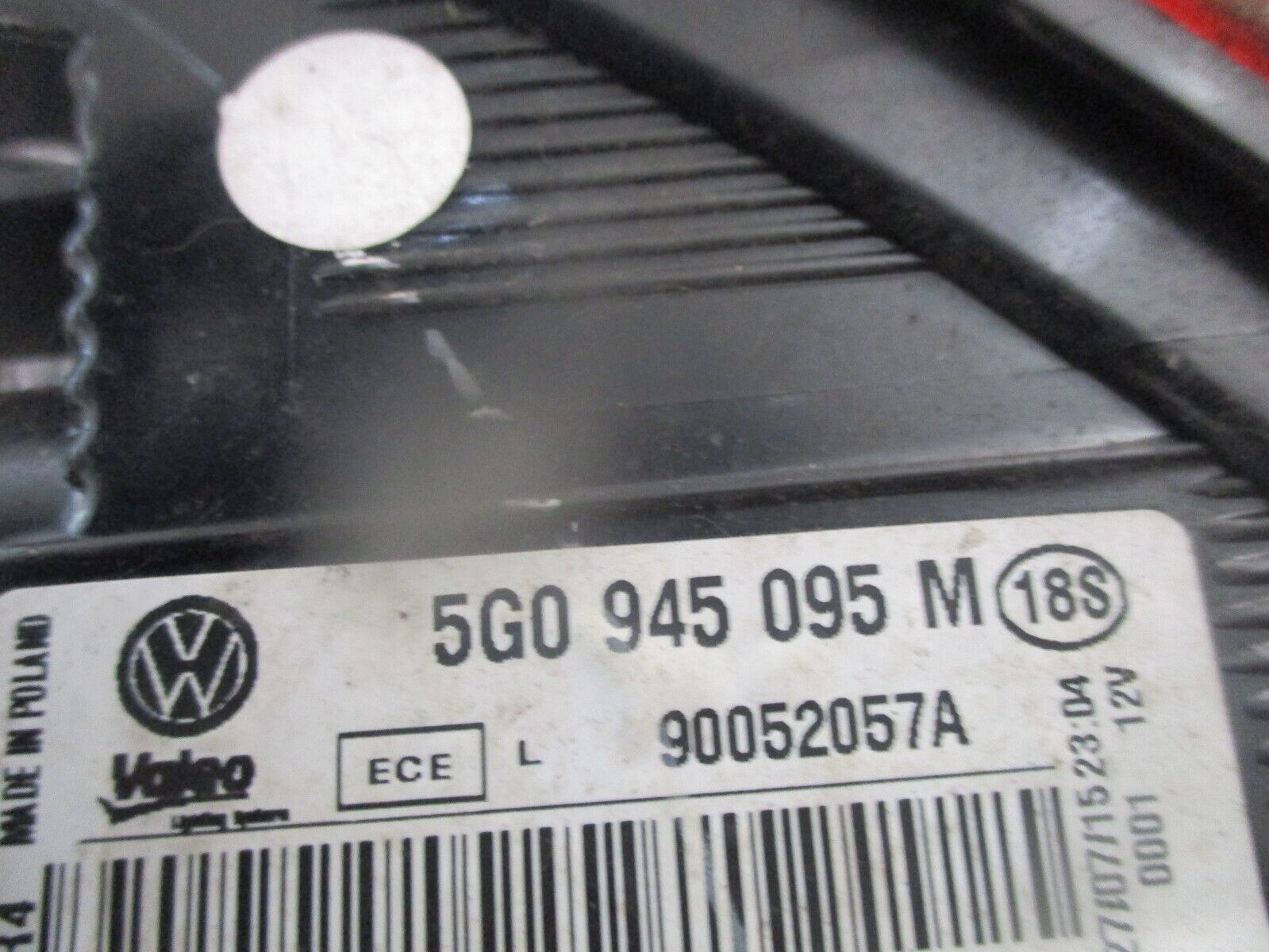 2015 GENUINE VW GOLF MK7 REAR LEFT PASSENGER SIDE TAILLIGHT LAMP 5G0945095M - Image 4