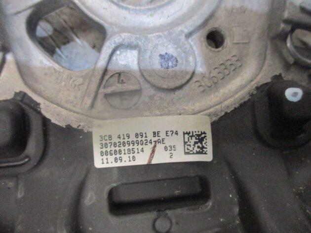2010 VW PASSAT B7 MULTIFUNCTION DRIVERS STEERING WHEEL 3C8419091BE - Image 2