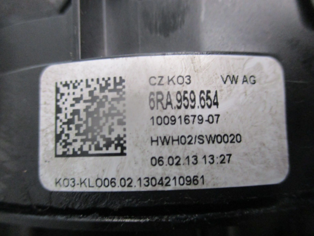 2013 GENUINE SKODA RAPID STEERING WHEEL SQUIB 6RA959654 - Image 2