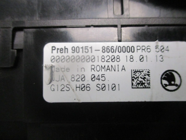2013 GENUINE SKODA RAPID AC HEATER CLIMATE CONTROL SWITCH PANEL 5JA820045 - Image 2