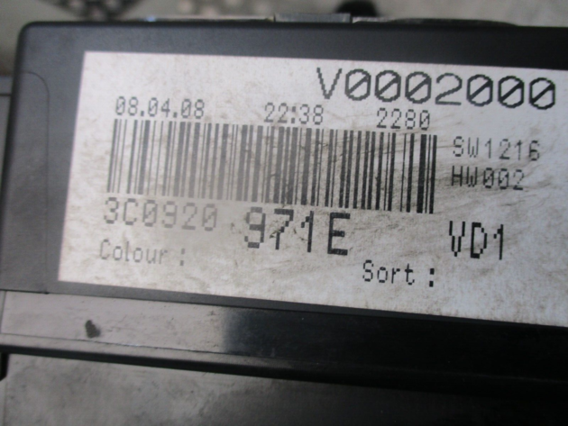 2009 GENUINE VW PASSAT SPEEDOMETER INSTRUMENT CLUSTER CLOCK 3C0920971E - Image 3