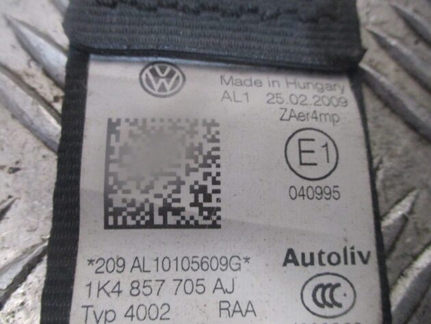 2012 GENUINE VW MK6 FRONT LEFT PASSENGER SIDE SEAT BELT 1K4857705AJ - Image 3
