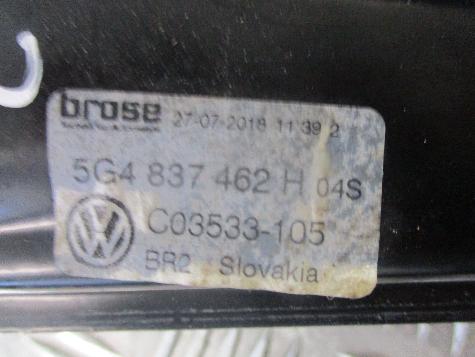 2015 VW GOLF MK7 FRONT RIGHT DRIVER SIDE WINDOW REGULATER 5G4837462H - Image 2