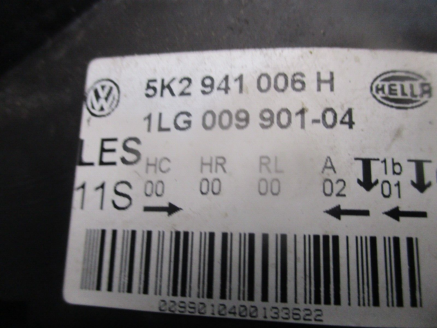 2012 GENUINE VW GOLF MK6 FRONT RIGHT DRIVER SIDE HEADLIGHT LAMP 5K2941006H - Image 2