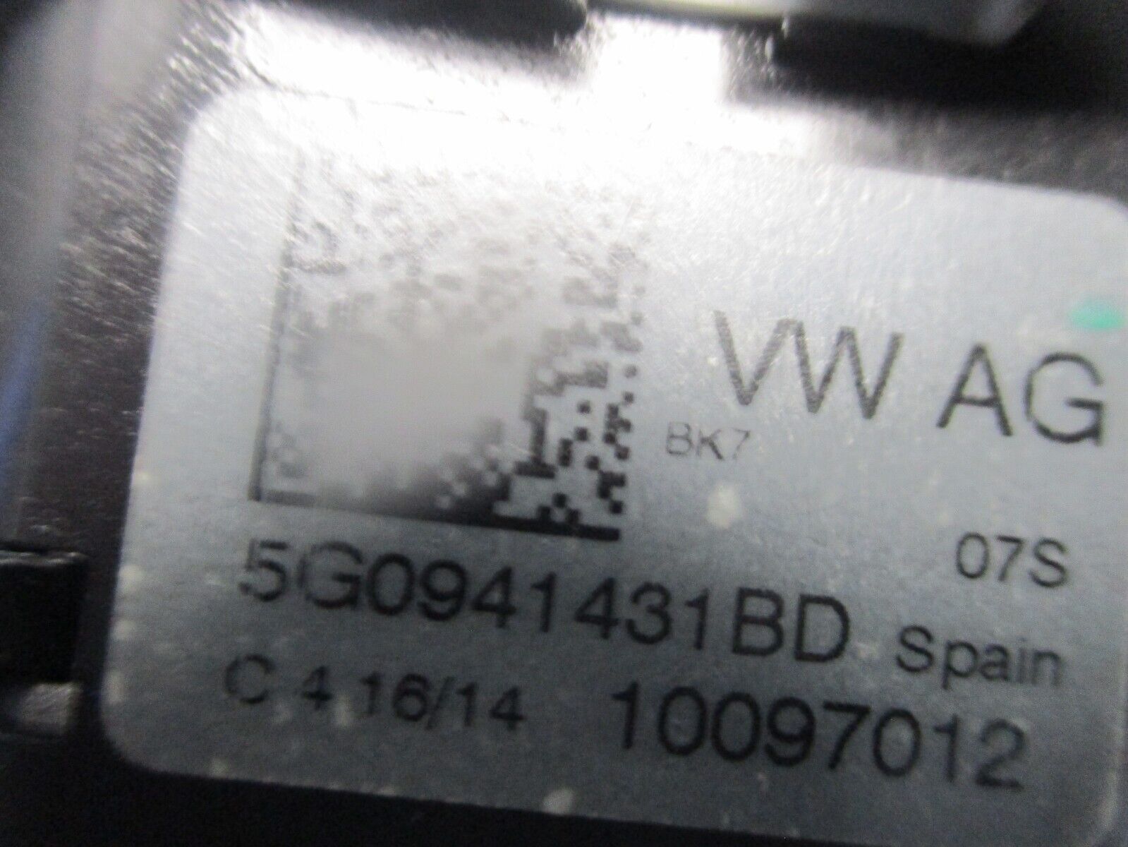 2015 GENUINE VW GOLF MK7 FRONT HEADLIGHT ADJUSTER CONTROL SWITCH 5G0941431BD - Image 3