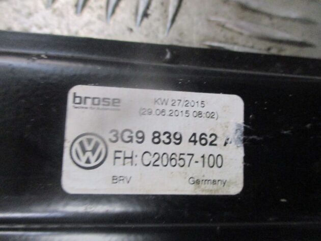 2016 VW PASSAT B8 ESTATE REAR RIGHT DRIVER SIDE WINDOW REGULATER 3G9839462 - Image 2