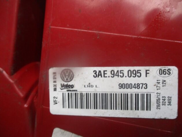 2012 VW PASSAT B7 SALOON REAR LEFT PASSENGER SIDE TAILLIGHT LAMP 3AE945095F - Image 3