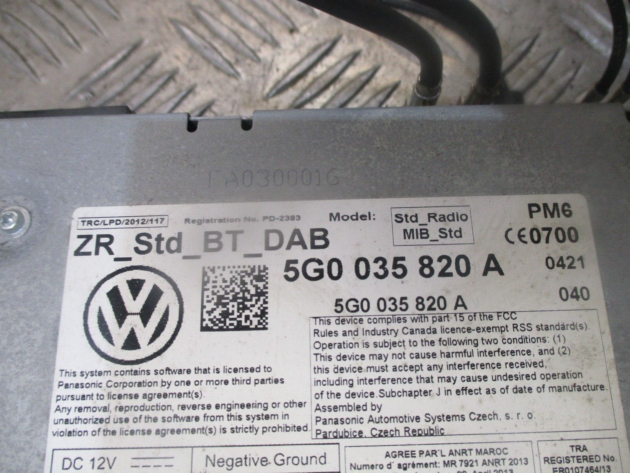 2013 GENUINE VW GOLF MK7 MMI SAT NAV NAVIGATION MEDIA UNIT 5G0035820A - Image 3