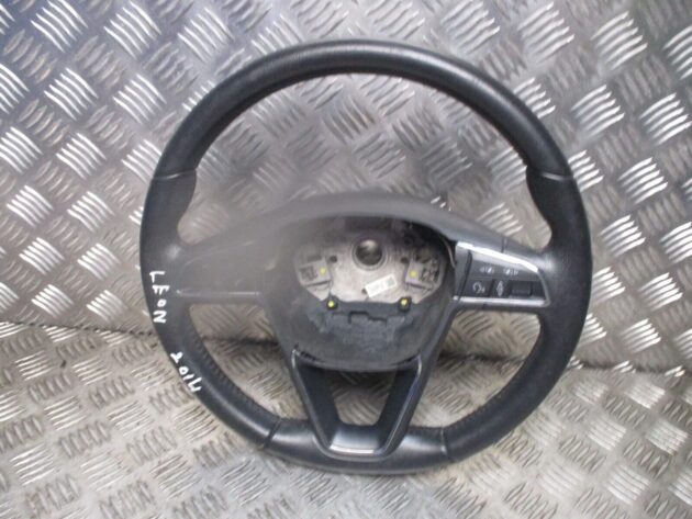 2014 GENUINE SEAT LEON 5F FRONT DRIVERS MULTIFUNCTION STEERING WHEEL 5F0419091L - Image 2