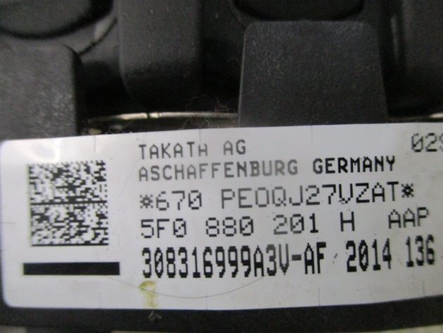 2014 GENUINE SEAT LEON RIGHT DRIVERS STEERING WHEEL AIRBG 5F0880201H - Image 2