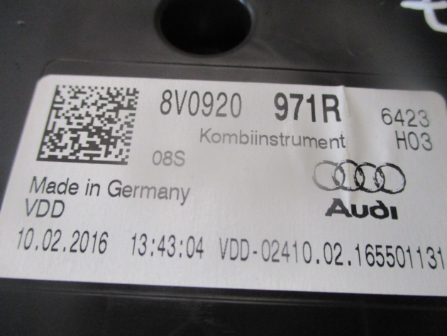 2017 GENUINE AUDI A3 8V SPEEDOMETER INSTRUMENT CLUSTER CLOCK 8V0920971R - Image 6