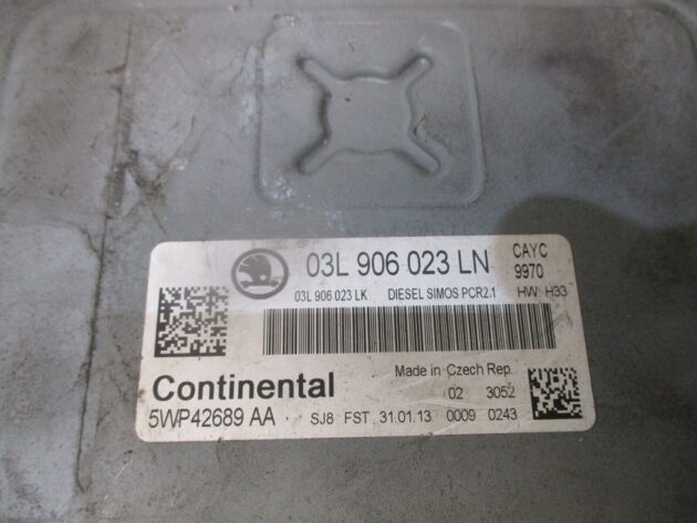 2013 GENUINE SKODA RAPID 1.6TDI ENGINE ECU CONTROL UNIT MODULE 03L906023LN - Image 3