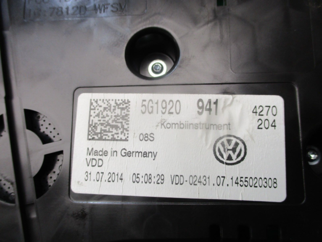 2014 GENUINE VW GOLF MK7 SPEEDOMETER INSTRUMENT CLUSTER CLOCK 5G1920941 - Image 2