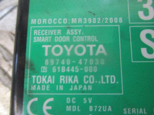2012 GENUINE TOYOTA PRIUS SMART DOOR CONTROL MODULE RECIEVER ECU 89740-47030 - Image 2