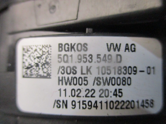 2017 AUDI Q2 COMBINATION SWITCH STALK SQUIB 82A953521MB 82A953502AE 5Q15953549D - Image 6