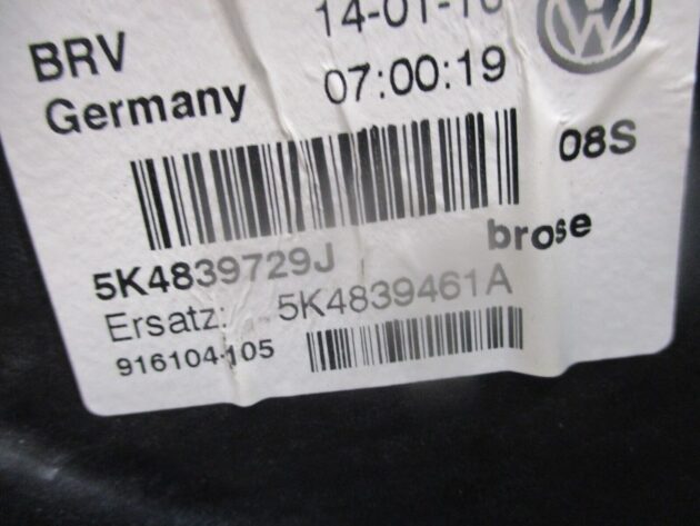 2012 GENUINE VW GOLF MK6 REAR LEFT PASSENGER SIDE WINDOW REGULATER 5K4839729J - Image 2