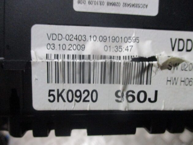 2012 GENUINE VW GOLF MK6 SPEEDOMETER INSTRUMENT CLUSTER CLOCK 5K0920960J - Image 2