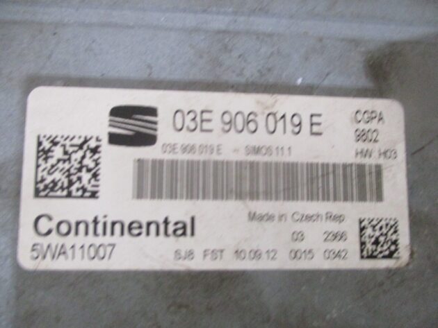 2014 GENUINE SEAT IBIZA 1.2 PETROL ENGINE ECU CONTROL MODULE 03E906019E - Image 2