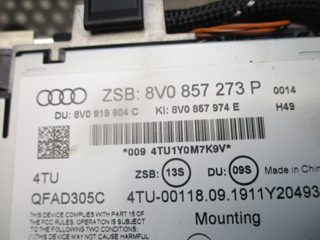 2019 GENUINE AUDI A3 8V RADIO STEREO CENTRE DISPLAY SCREEN 8V0857273P - Image 2