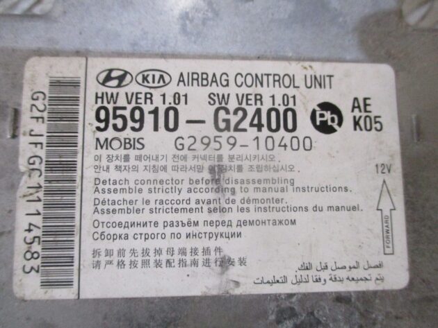 2019 GENUINE HYUNDAI IONIQ SRS AIRBG ECU CONTROL UNIT MODULE 95910-G2400 - Image 2