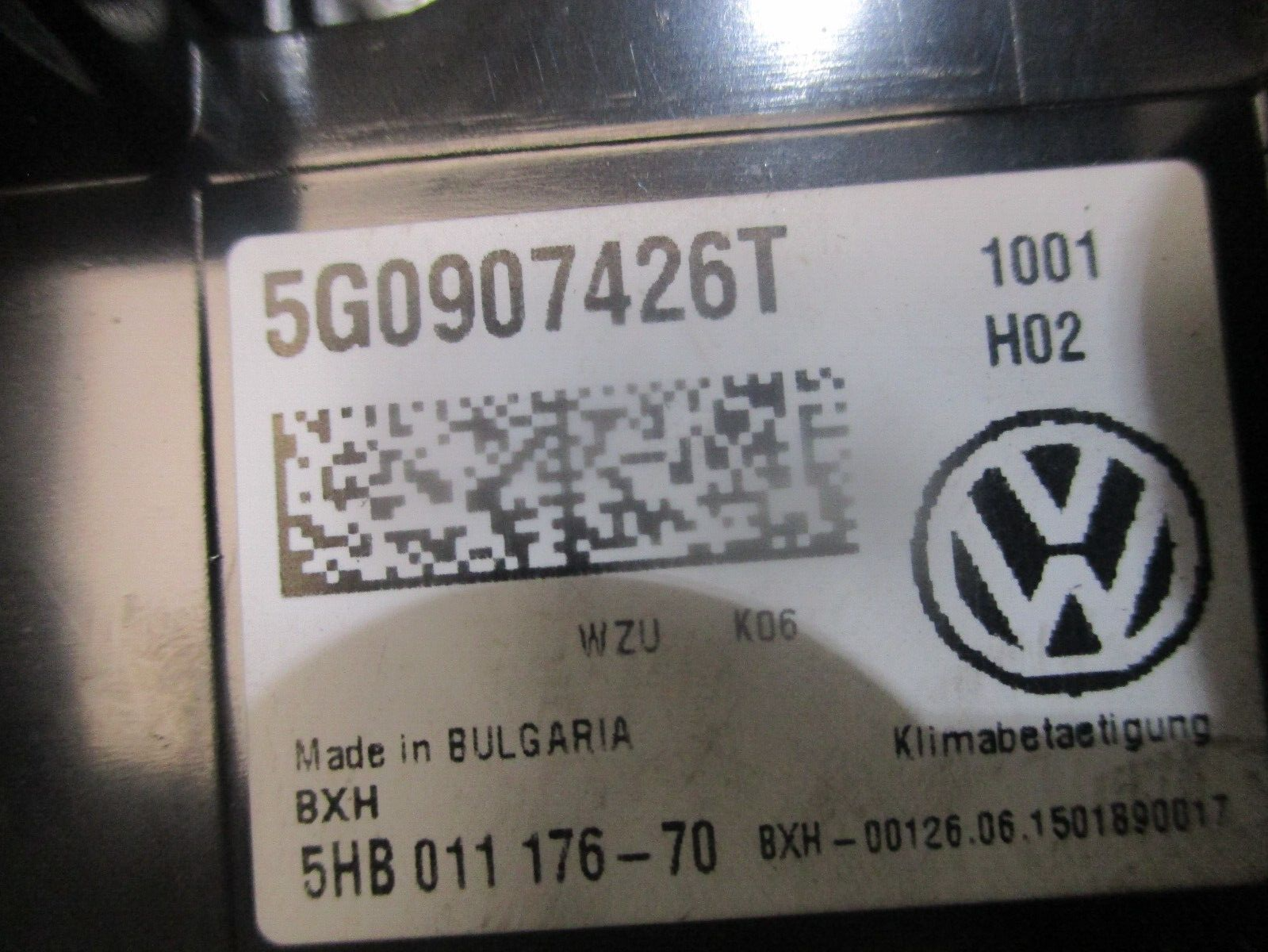 2015 GENUINE VW GOLF MK7 AC HEATER CLIMATE CONTROL SWITCH PANEL 5G0907426T - Image 2