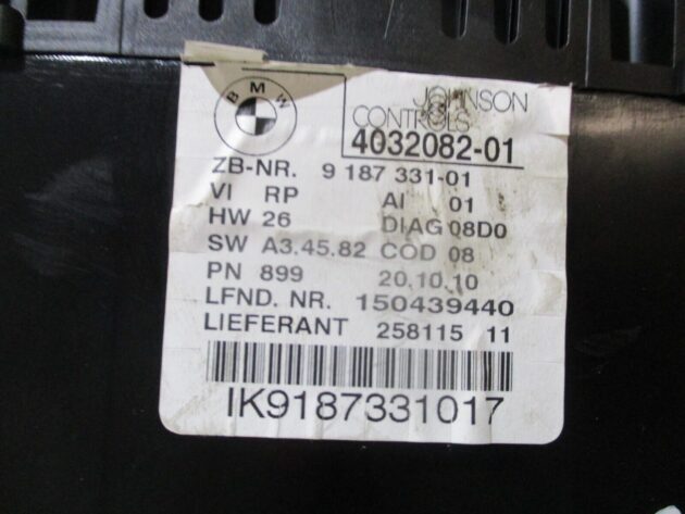 2010 GENUINE BMW 1 SERIES SPEEDOMETER INSTRUMENT CLUSTER CLOCK 1K9187331017 - Image 2