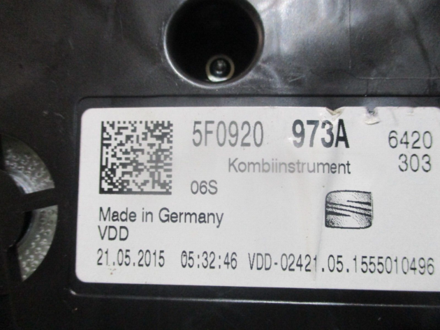 2016 GENUINE SEAT LEON FR SPEEDOMETER INSTRUMENT CLUSTER CLOCK 5F0920973A - Image 2