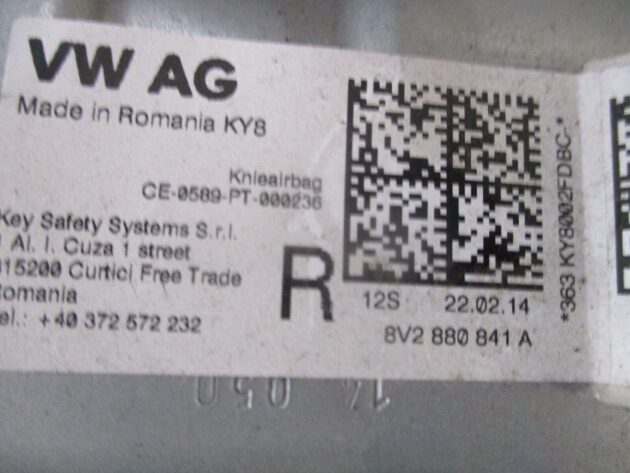 2013-13 GENUINE AUDI A3 8V FRONT DRIVER SIDE KNEE AIRBG 8V2880841A - Image 2