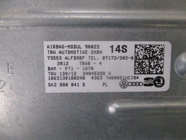 2012 GENUINE VW GOLF MK6 FRONT RIGHT DRIVER SIDE KNEE AIRBG 5K2880841D - Image 2