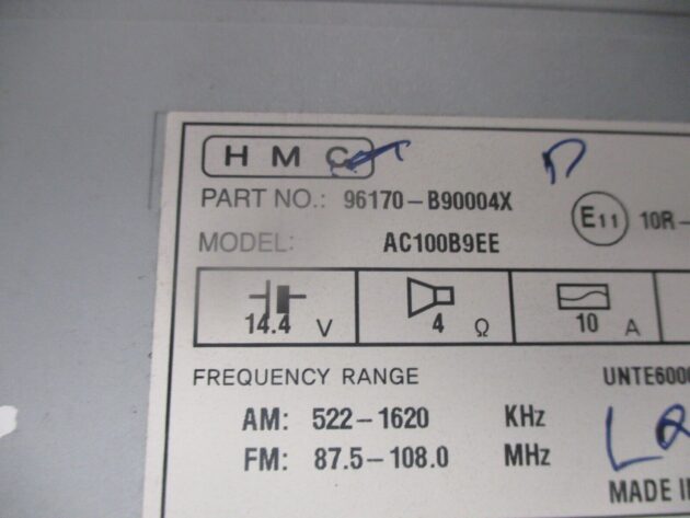 2014 GENUINE HYUNDAI I10 RADIO CD PLAYER HEAD UNIT 96170-B90004X - Image 3