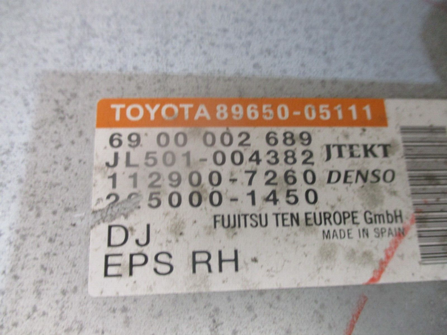 2014 GENUINE TOYOTA AVENSIS POWER STEERING CONTROL MODULE ECU 89650-05111 - Image 2