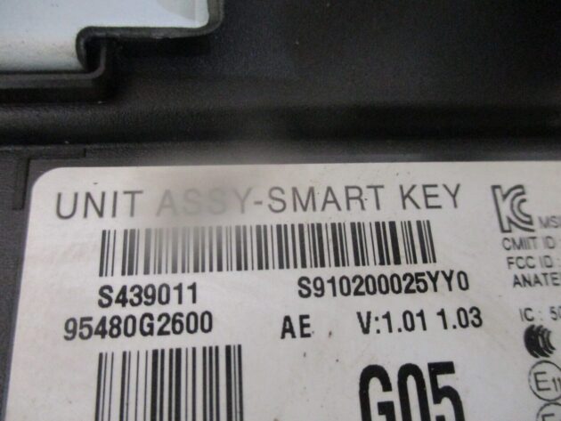 2020 HYUNDAI IONIQ HYBRID SMART KEY ASSY CONTROL MODULE UNIT 95480G2600 - Image 2
