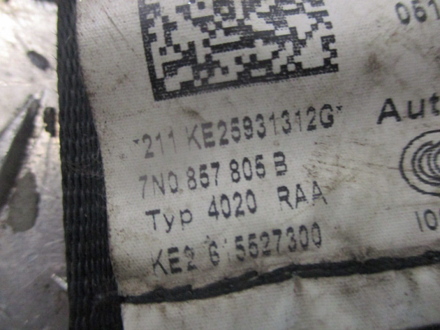 2013 GENUINE VW SHARAN 7N 2ND ROW REAR LEFT PASSENGERSIDE SEAT BELT 7N0857805B - Image 2