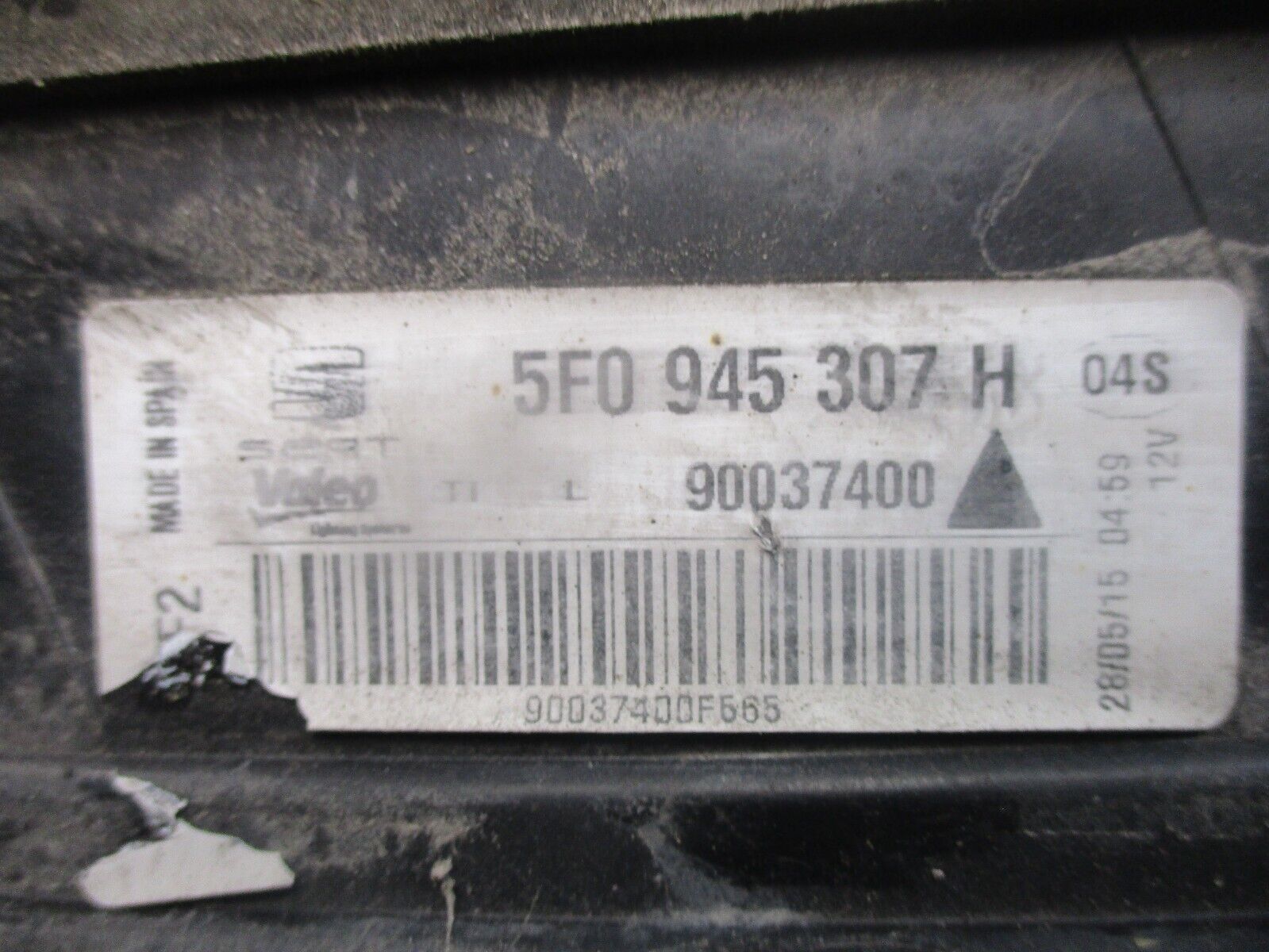 2015 SEAT LEON HATCHBAK REAR LEFT PASSENGER SIDE INNER TAILLIGHT LAMP 5F0945307H - Image 2