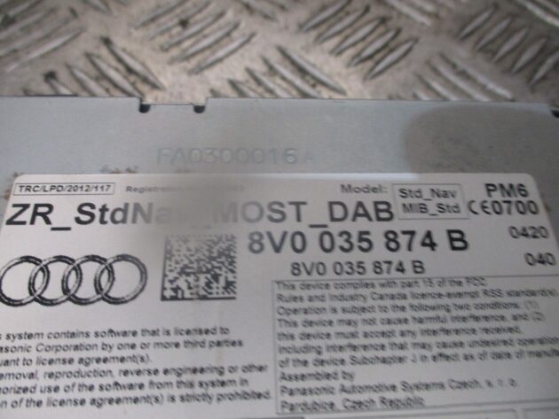 2014 GENUINE AUDI A3 8V MMI MUTIMEDIA SAT NAV HEAD UNIT 8V0035874B - Image 3
