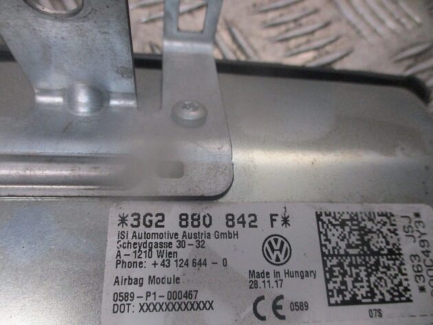2016 GENUINE VW PASSAT B8 FRONT DRIVERS SIDE KNEE BAG 3G2880842F - Image 3