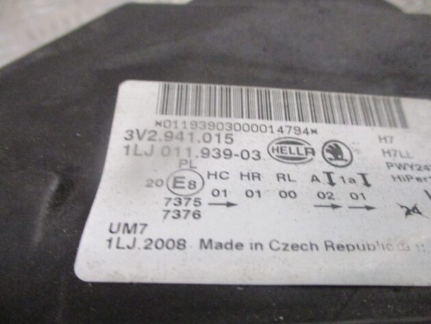 2015 GENUINE SKODA SUPERB FRONT LEFT PASSNEGER SIDE HEADLIGHT LAMP 3V2941015 - Image 3