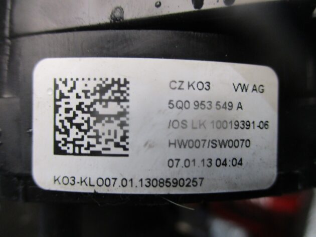 2013 VW GOLF MK7 INDICATER WIPER STALK SQUIB 5Q0953507AG 5Q0953513AJ 5Q0953549A - Image 4