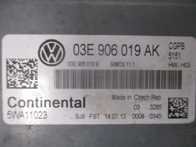 2013 GENUINE VW POLO ENGINE ECU CONTROL UNIT MODULE 03E906019AK - Image 2
