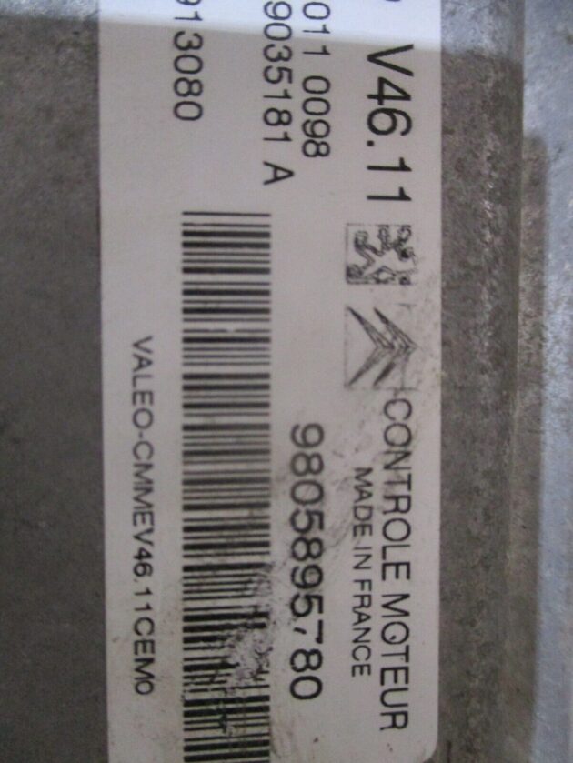 2014 GENUINE PEUGEOT 208 1.2 PETROL ENGINE ECU CONTROL UNIT MODULE 9805895780 - Image 2