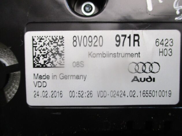 2016 GENUINE AUDI A3 8V SALOON SPEEDOMETER INSTRUMENT CLUSTER CLOCK 8V0920971R - Image 2