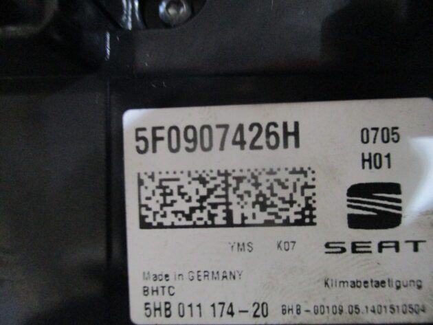 2014 GENUINE SEAT LEON 5F AC HEATER CLIMATE CONTROL SWITCH PANEL 5F0907426H - Image 3