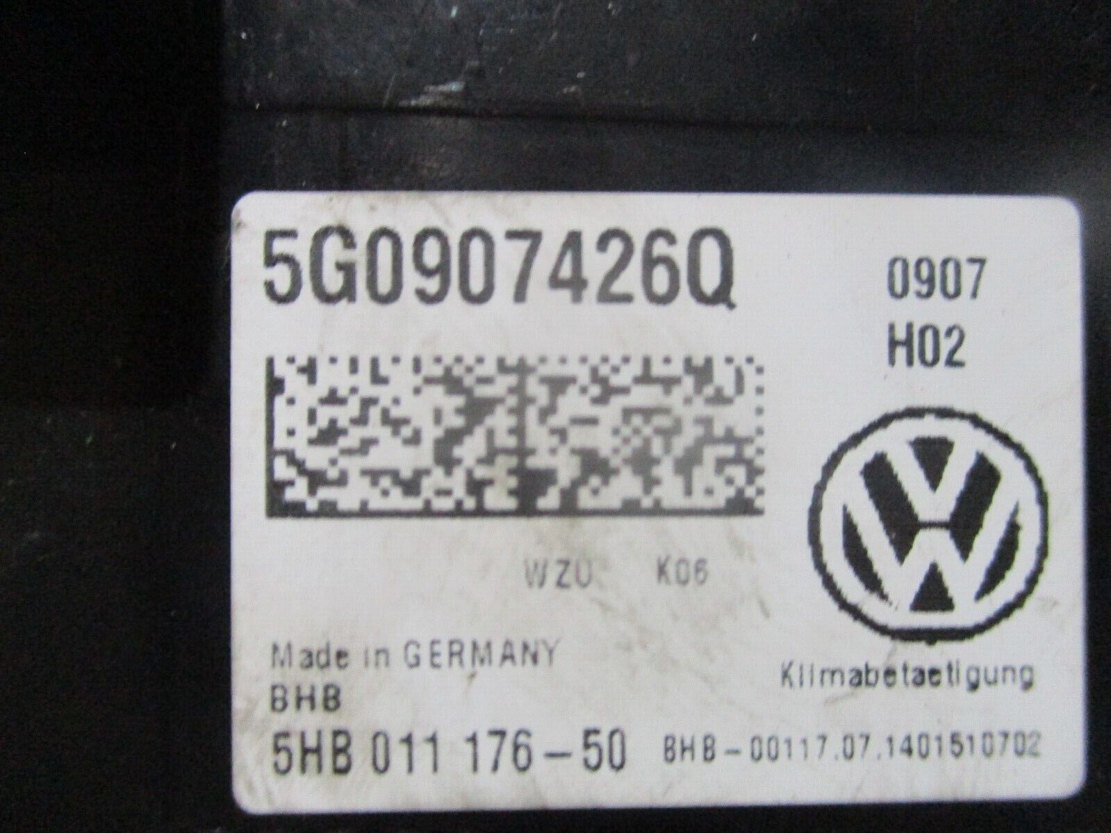 2015 GENUINE VW GOLF MK7 AC HEATER CLIMATE CONTROL SWITCH PANEL 5G0907426Q - Image 2