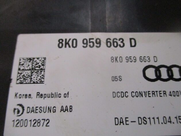 2014 GENUINE AUDI A1 8X VOLTAGE STABALIZER CONVERTER UNIT 8K0959663D - Image 2