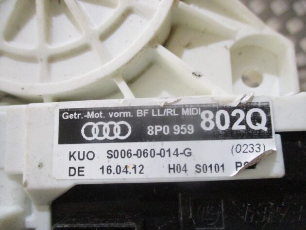 2012 GENUINE AUDI A3 8P FRONT LEFT PASSENGER SIDE WINDOW MOTOR 8P0959802Q - Image 2