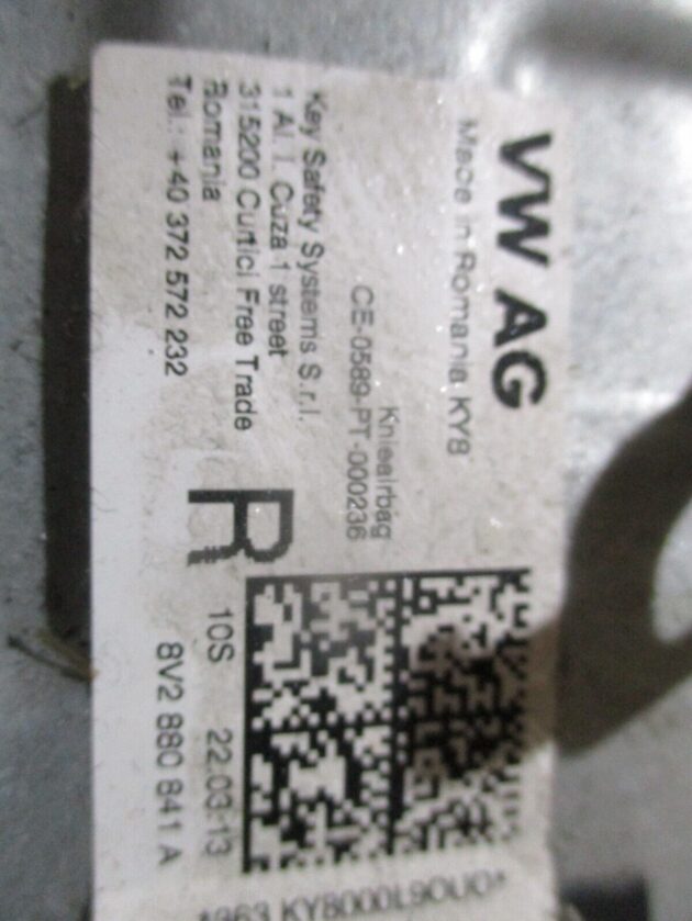 2013 GENUINE AUDI A3 8V DRIVER SIDE KNEE AIRBG 8V2880841A - Image 2