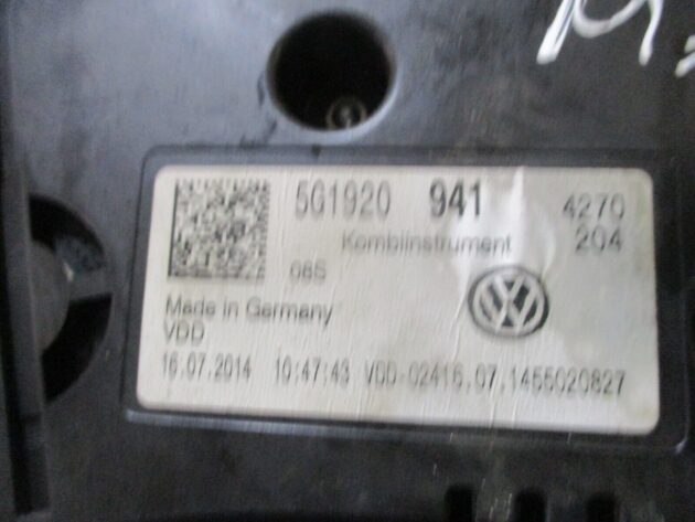 2016 GENUINE VW GOLF MK7 SPEEDOMETER INSTRUMENT CLUSTER CLOCK 5G1920941 - Image 2