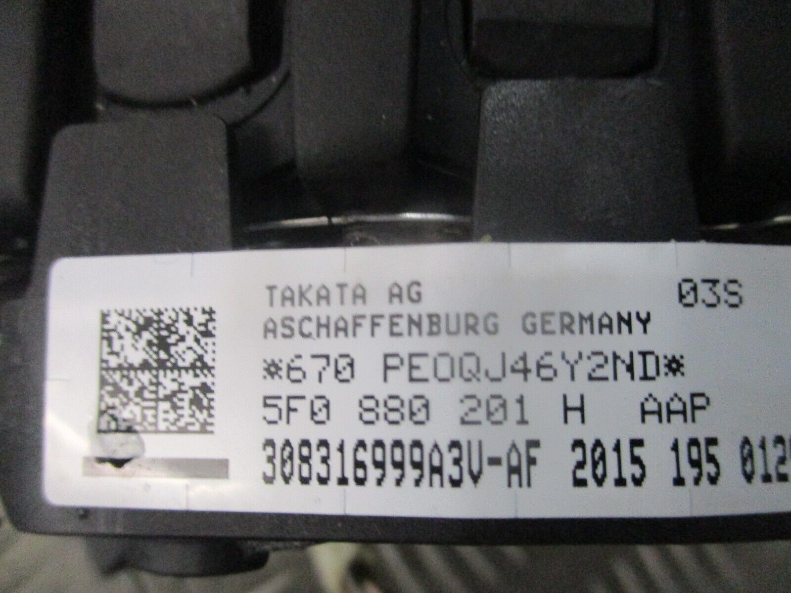 2015 GENUINE SEAT LEON DRIVERS STEERING WHEEL AIRBG 5F0880201H - Image 2