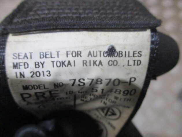 2013 GENUINE LEXUS CT200 FRONT RIGHT DRIVER SIDE SEAT BELT 7S7870-P - Image 2