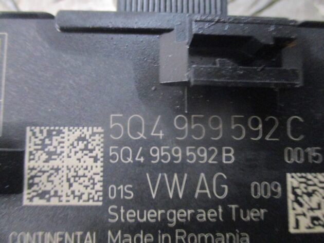 2014 SKODA OCTAVIA FRONT LEFT PASSENGER SIDE DOOR CONTROL MODULE 5Q4959592C - Image 2